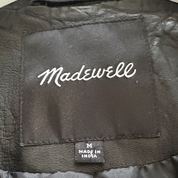 Madewell Black Leather Moto Jacket - Picture 2 of 6